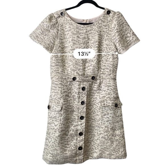 Anthropologie Moulinette Soeurs  April Jacquard Gold Midi Dress  Size 10 - Picture 8 of 10